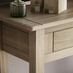 Vida Designs Console Table Panama 2 Drawers Solid Pine Oak Stain - thumbnail 4