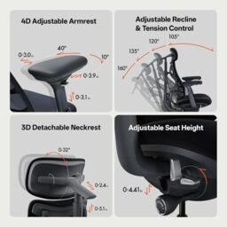 Libernovo Omni Dynamic Ergonomic Chair Space Grey 48cm 1pcs - thumbnail 4
