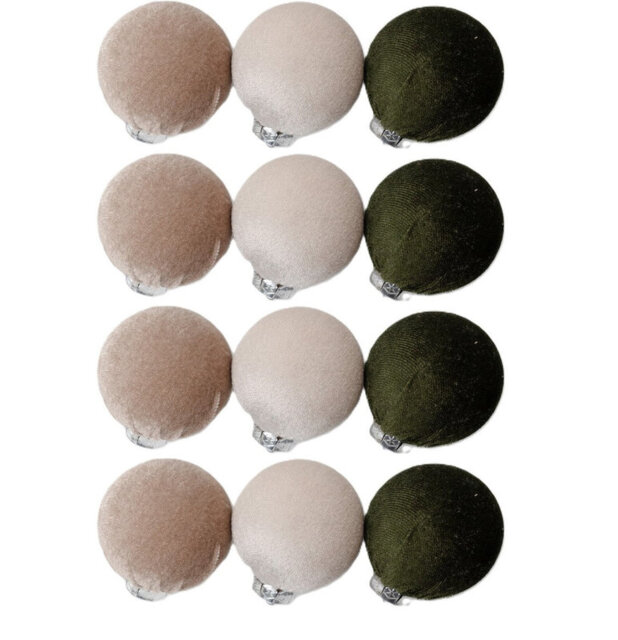 Marrybox Christmas Baubles Mink/Champagne/Emerald 12pcs - image 1