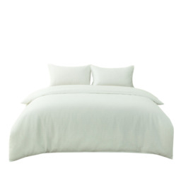 White Waffle Duvet Cover & Pillowcases Set, 230*220CM+50*75CM*2 - thumbnail 1