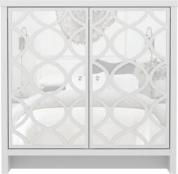 Galano Iris 2 Door Sideboard – Storage Cabinet for Living Room & Kitchen – Space Saving Side Unit with Arylic Mirror Doors, Modern Side Board Organizer - White - thumbnail 5