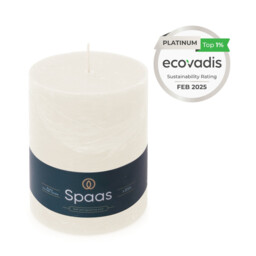 Spaas Pillar Candle Rustic Unscented White D:10xH:13cm - thumbnail 2