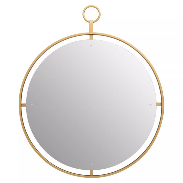 Interiors by Premier Wall Mirror Matera Round Framed Gold D:70cm - image 1