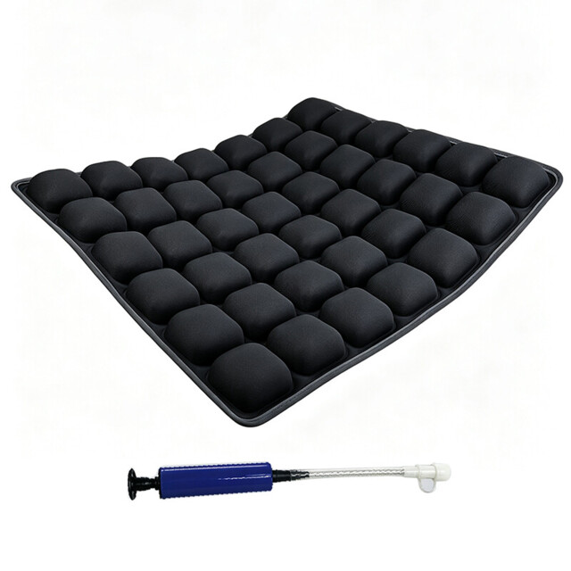 JORDAN&JUDY Inflatable Seat Cushion with Pump,Pressure-Relief Air Cushion for Home,Car & Office,Black - image 1