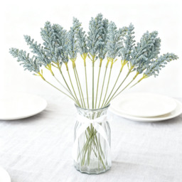 Yuejia 12Pcs 12.6in/32cmArtificial Fake Flowers, Wheat Fake Flowers Outdoor Artificial Ear of Wheat for Home Window DIY Garden Planter Wedding Farmhouse Indoor Outside Decorations(blue) - thumbnail 5