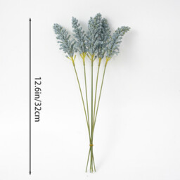 Yuejia 12Pcs 12.6in/32cmArtificial Fake Flowers, Wheat Fake Flowers Outdoor Artificial Ear of Wheat for Home Window DIY Garden Planter Wedding Farmhouse Indoor Outside Decorations(blue) - thumbnail 3