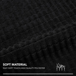 Deconovo Velvet cushion cover black color 45*45cm 1pc - thumbnail 5