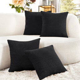 Deconovo Velvet cushion cover black color 45*45cm 1pc - thumbnail 4