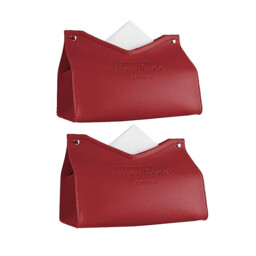 JORDAN&JUDY 2-Pack Red V-Shaped Tissue Box Cover, Minimalist Design, for Living Room & Bathroom - thumbnail 1