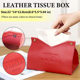 JORDAN&JUDY 2-Pack Red V-Shaped Tissue Box Cover, Minimalist Design, for Living Room & Bathroom - thumbnail 4