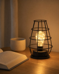 Mohheds Retro Wine Lantern Iron LED Night Light Battery Powered Table Decor Lamp Home Bedroom Wedding Holiday Birthday Gift - thumbnail 6