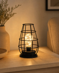 Mohheds Retro Wine Lantern Iron LED Night Light Battery Powered Table Decor Lamp Home Bedroom Wedding Holiday Birthday Gift
