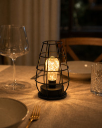 Mohheds Retro Wine Lantern Iron LED Night Light Battery Powered Table Decor Lamp Home Bedroom Wedding Holiday Birthday Gift - thumbnail 3