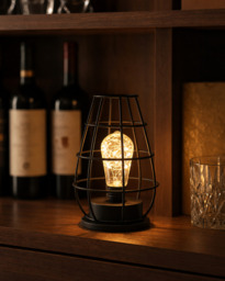 Mohheds Retro Wine Lantern Iron LED Night Light Battery Powered Table Decor Lamp Home Bedroom Wedding Holiday Birthday Gift - thumbnail 2