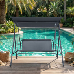 Terrabeta Garden furniture steel swing chair with canopy - thumbnail 7
