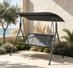 Terrabeta Garden furniture steel swing chair with canopy - thumbnail 6