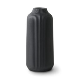 1Pc 8.26in/21cm Ceramic Vase with Rills - for Pampas Grass as Boho Decor, Small Vase Black Matt Flowers, Home Decor for Fresh Flowers, Dry Flowers, Dining Table, Office - thumbnail 6