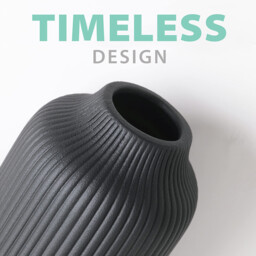 1Pc 8.26in/21cm Ceramic Vase with Rills - for Pampas Grass as Boho Decor, Small Vase Black Matt Flowers, Home Decor for Fresh Flowers, Dry Flowers, Dining Table, Office - thumbnail 5
