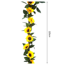 Wei's Moment Pack of 3 Artificial Sunflowers Garland, 7.38FT Flower Garland, Sunflower Garland, Fake Sunflower Vine, Artificial Flowers, Garland, Silk Flowers, Hanging for Home, Wedding, Party Decoration - thumbnail 2