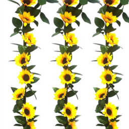 Wei's Moment Pack of 3 Artificial Sunflowers Garland, 7.38FT Flower Garland, Sunflower Garland, Fake Sunflower Vine, Artificial Flowers, Garland, Silk Flowers, Hanging for Home, Wedding, Party Decoration - thumbnail 3