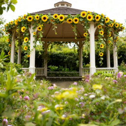 Wei's Moment Pack of 3 Artificial Sunflowers Garland, 7.38FT Flower Garland, Sunflower Garland, Fake Sunflower Vine, Artificial Flowers, Garland, Silk Flowers, Hanging for Home, Wedding, Party Decoration - thumbnail 5