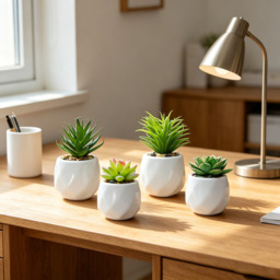 4Pcs 4.3in/11cm Artificial Plants Indoor Mini Pot Faux Succulent Plant Foliage for Coffee Table Home Bedroom Bathroom Room Decor Shelf Office Desk Kitchen Garden Indoor Outdoor - thumbnail 1