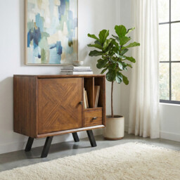 Sideboard Nevada Parquet Walnut/Black Small - thumbnail 7