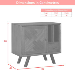 Sideboard Nevada Parquet Walnut/Black Small - thumbnail 5