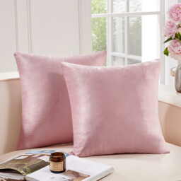 Deconovo Dutch Velvet cushion cover pink color  50*50cm 1pc - thumbnail 2