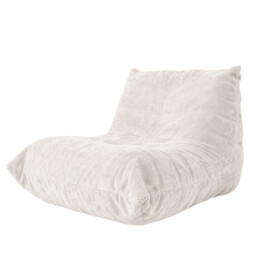 URBAN MEUBLE Luxury Silver Thread Chenille Bean Bag Lazy Sofa Beige 90x100x80cm