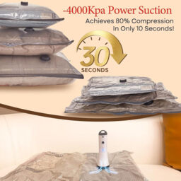 HOMOH Vacuum Bags for Clothes with Wireless Vacuum Pump, Pack of 15 (5 x 40 x 50 cm, 5 x 40 x 60 cm, 5 x 50 x 60 cm), Reusable Vacuum Bags for Travel, Duvets, Moving, Bed Linen - thumbnail 4