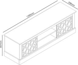 "Galano Sufly 2-Door TV Unit – Entertainment Centre for TVs up to 55"" – Storage Cabinet and Media Console for Living Room – Ivory/Oak Finish" - thumbnail 3
