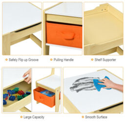 3-In-1 Kids Multi Activity Table & 2 Chairs Set for Toddlers - thumbnail 2