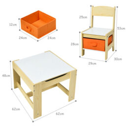 3-In-1 Kids Multi Activity Table & 2 Chairs Set for Toddlers - thumbnail 4