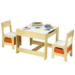 3-In-1 Kids Multi Activity Table & 2 Chairs Set for Toddlers - thumbnail 6