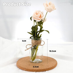 12pcs/10.5cm 4.1in Small Glass Vases, Pack of 12 Mini Glass Vases, 125ml Small Bottles with Jute Cord, Flower Vase, Table Vases, for Table, Decoration, Centrepieces, Home, Birthdays, Festivals - thumbnail 3