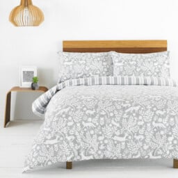 Furn Duvet Cover Set Skandi Woodland Grey Double - thumbnail 1