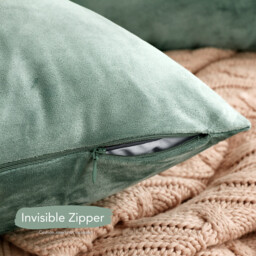 Deconovo Dutch Velvet cushion cover light green color 45*45cm 1pc - thumbnail 7