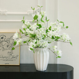 5PCS 29.52in/74.98cm Bougainvillea Artificial Flowers Fake Bougainvillea Branches Faux Flowers Vines for Home，Garden，Wedding，Party，Indoor and Outdoor，Floral Arrangement and DIY Decor(white) - thumbnail 1