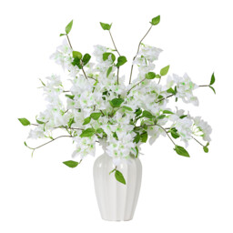 5PCS 29.52in/74.98cm Bougainvillea Artificial Flowers Fake Bougainvillea Branches Faux Flowers Vines for Home，Garden，Wedding，Party，Indoor and Outdoor，Floral Arrangement and DIY Decor(white) - thumbnail 5