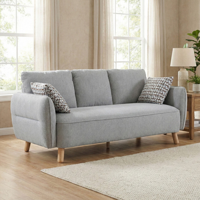 Sofa Georgia 3 Seater Light Grey - image 1