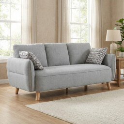 Sofa Georgia 3 Seater Light Grey - thumbnail 1