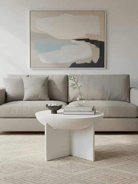 Fifty Five South Coffee Table Walsa Cross Base Solid Mango Wood Whitewash - image 1