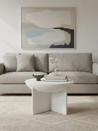 Fifty Five South Coffee Table Walsa Cross Base Solid Mango Wood Whitewash