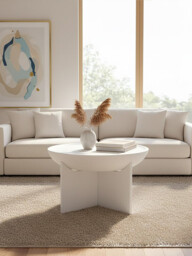 Fifty Five South Coffee Table Walsa Cross Base Solid Mango Wood Whitewash - thumbnail 5
