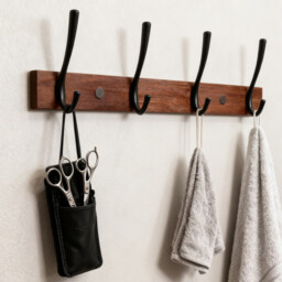 JU7CER Kitchen and bathroom storage hanging rack Wall-mounted Kitchen & Bathroom Storage Rack, Multifunctional Storage Hanger, Modern Style, Multifunctional Hook Rail 43 centimeters in length - thumbnail 6