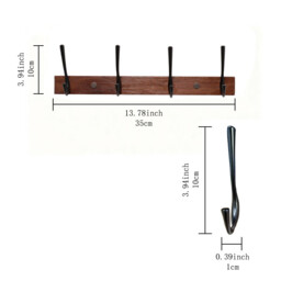 JU7CER Kitchen and bathroom storage hanging rack Wall-mounted Kitchen & Bathroom Storage Rack, Multifunctional Storage Hanger, Modern Style, Multifunctional Hook Rail 43 centimeters in length - thumbnail 7