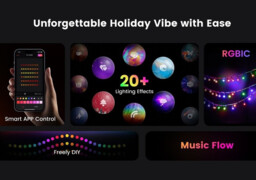 Yeelight Smart Holiday String Lights -12V-200L-10m-BLE – RGB Ambient & Mood Decorative Lights with App Control & Music Sync for Home, Party & Seasonal Decoration - thumbnail 4