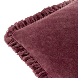 Yard Cushion Bertie Washed Cotton Velvet Square Burnt Red 45x45cm - thumbnail 4
