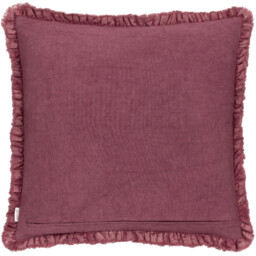 Yard Cushion Bertie Washed Cotton Velvet Square Burnt Red 45x45cm - thumbnail 3